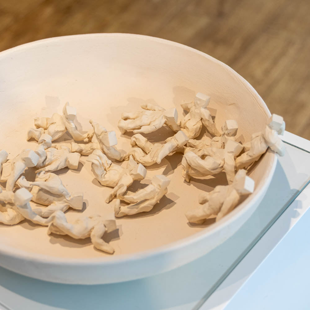 Vase with Bo-Men (White Clay)