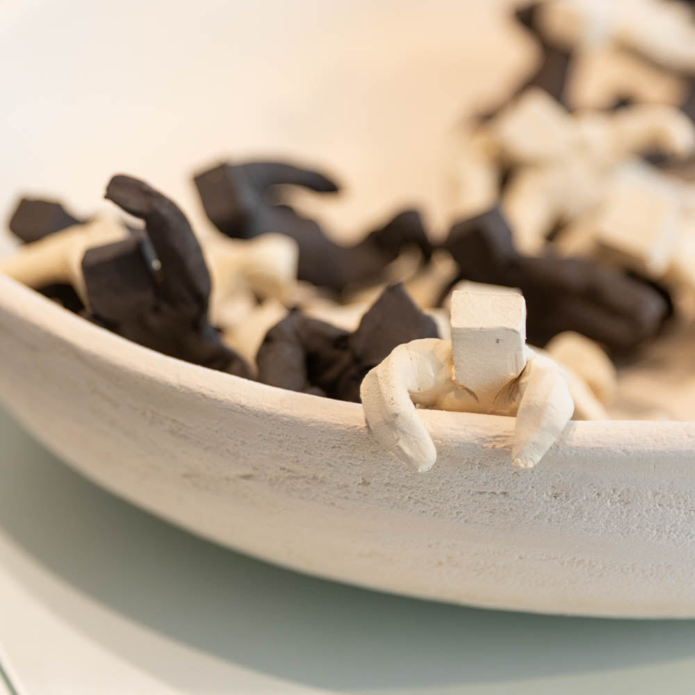 Vase with Bo-Men (White & Black Clay)