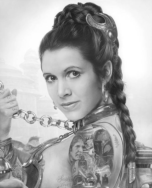 Slave Leia Tattoo - Black & White