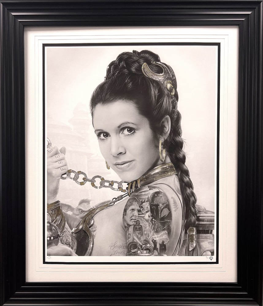Slave Leia Tattoo - Black & White
